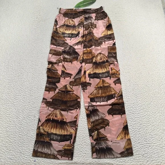 NWT Farm Rio Shuhu Beige Cargo Pants Women's XS Elastic Waist Everyday $175 - Picture 1 of 13